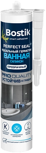 Герметик идеальный Bostik ванная силикон прозрачный 280 мл / 12