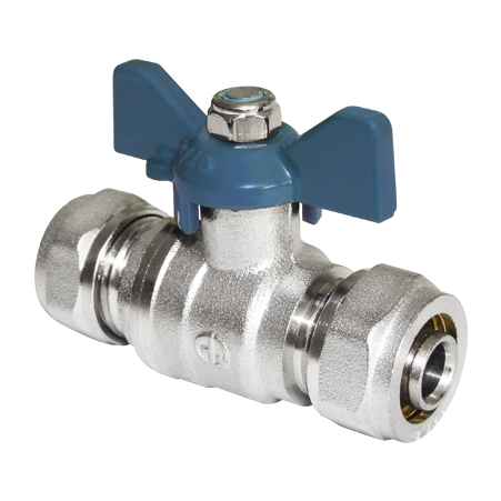 Кран шаровой обжим. Aqualink 00872 Ø16 ц-ц, 10/100