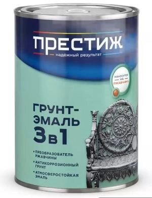 Грунт-эмаль по ржавчине 3 в 1 Престиж красно-коричневая быстросох 0,9 кг / 6