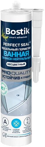 Герметик идеальный Bostik ванная силикон нейтральный прозрачный 280 мл / 12