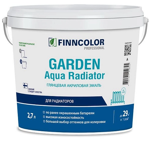 Эмаль акриловая FINNCOLOR Garden AQUA RADIATOR База A глян. 0,9 л