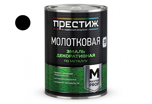 Эмаль молотковая ПРЕСТИЖ черная 0,8 л /6