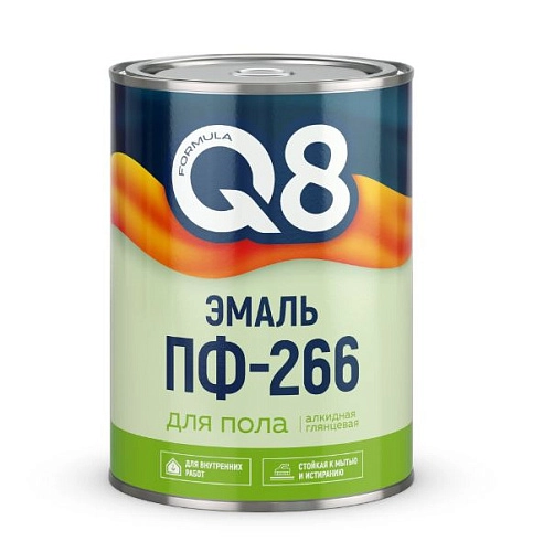 Эмаль для пола Formula Q8 ПФ-266 зол-коричневая глян 0,8 кг / 14