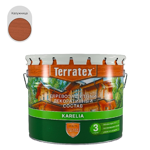 Деревозащитный декоративный состав Terratex KARELIA калужница 2,25 кг / 2,7 л / 4