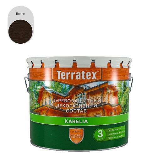 Деревозащитный декоративный состав Terratex KARELIA венге 2,25 кг / 2,7 л / 4