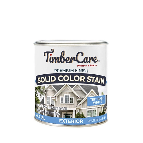 Покрытие суперстойкое кроющее TimberCare Solid Color Stain (цвет: Белый/ White base), банка 0,713л