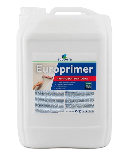 Грунтовка акриловая ВД-АК ECOTERRA Europrimer глуб проник 10 л / 1