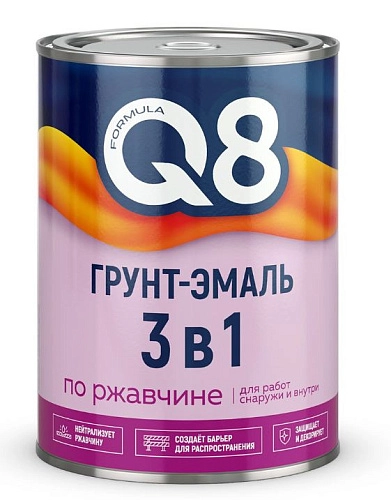 Грунт-эмаль по ржавчине Formula Q8 серая 0,8 кг / 14