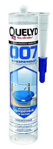 Клей-герметик QUELYD Crystal Clear 007 прозрачный 300 г / 24