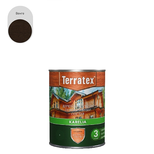 Деревозащитный декоративный состав Terratex KARELIA венге 0,75 кг / 0,9 л / 14