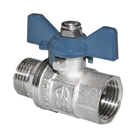 Кран шаровой Aqualink 01158 Ø1/2" в-н бабочка, 10/120
