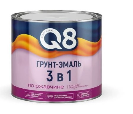 Грунт-эмаль по ржавчине Formula Q8 серая 1,8 кг / 6
