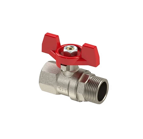 Кран шаровой РТП PN25 34893 Ø3/4" в-н бабочка латунь никель /60