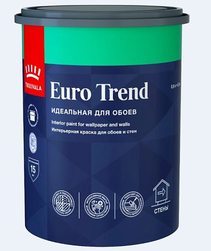 Краска для обоев В/Д Tikkurila EURO TREND База С мат 0,9 л / 6