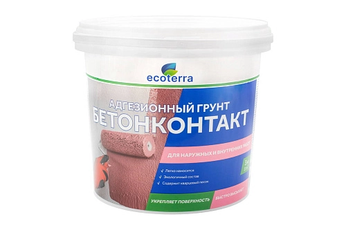Грунт для нар/внутр работ адгезионный ECOTERRA бетонконтакт 3 кг