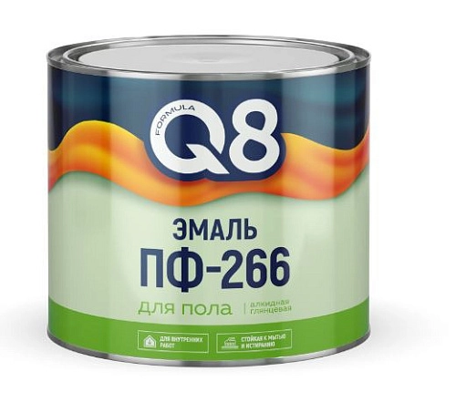 Эмаль для пола Formula Q8 ПФ-266 желто-коричневая глян 1,8 кг / 6