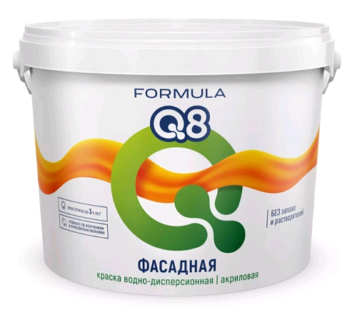 Краска фасадная ВД-АК Formula Q8 белая 4,5 кг / 1