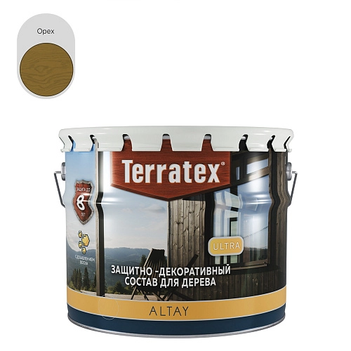 Деревозащитный декоративный состав Terratex ALTAY ULTRA орех 2,25 кг / 2,7 л / 4