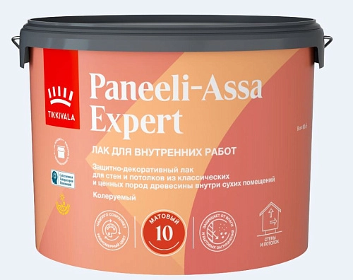 Лак для внутренних работ Tikkurila Paneeli-Assa Expert EP мат 9 л / 1