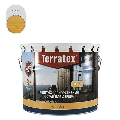 Деревозащитный декоративный состав Terratex ALTAY ULTRA сосна 2,25 кг / 2,7 л / 4