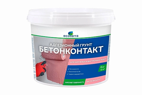 Грунт для нар/внутр работ адгезионный ECOTERRA бетонконтакт 6 кг