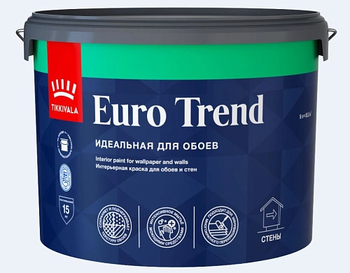 Краска для обоев В/Д Tikkurila EURO TREND База A мат 9 л / 1