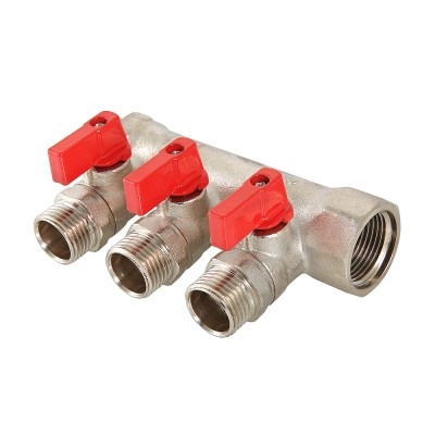 Коллектор Ø1 на 2 выхода с кранами 1/2 наруж.резьба Valtec, VTc.580.N.0602***