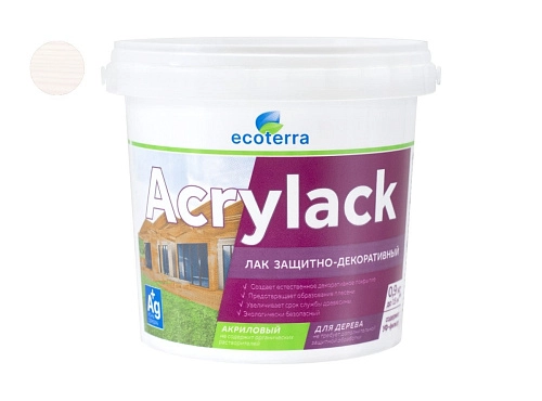 Лак защитно-декоративный водный ECOTERRA иней 0,9 кг / 12