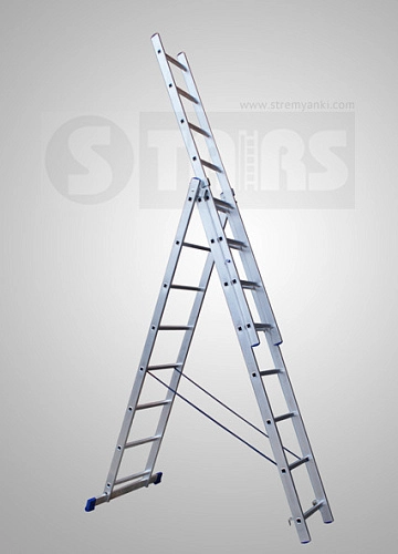 Лестница Stairs AL308 3-секционная 3х8 ступеней 223/363/504 см алюминиевая /1