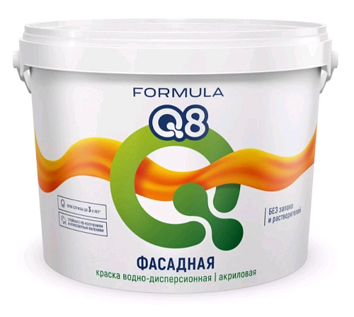 Краска фасадная ВД-АК Formula Q8 белая 13 кг / 1