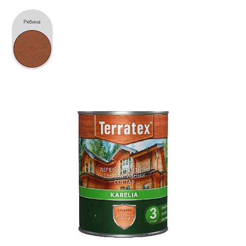 Деревозащитный декоративный состав Terratex KARELIA рябина 0,75 кг / 0,9 л / 14