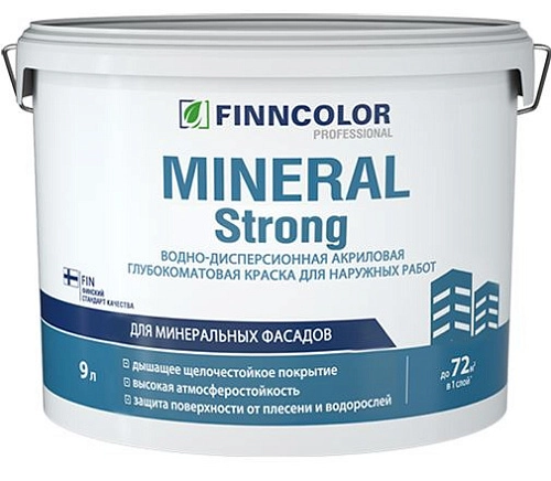 Краска фасадная Finncolor В/Д Mineral strong LAP (MRA) белая 9 л / 1