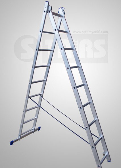 Лестница Stairs AL210 2-секционная 2х10 ступеней 282/478 см алюминиевая /1