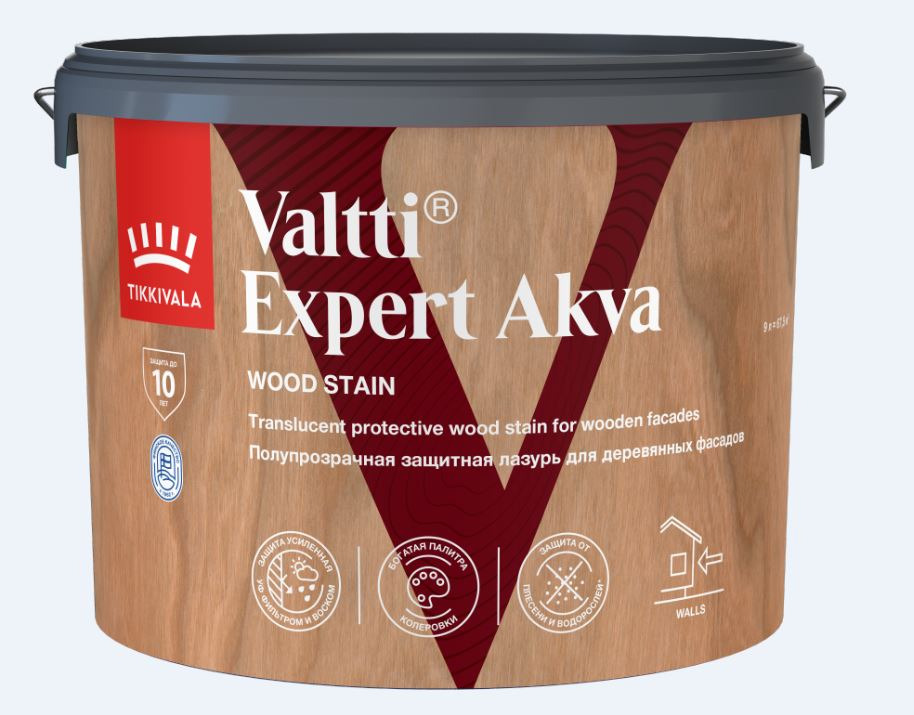Антисептик лессирующий Tikkurila Valtti Expert Akva палисандр п/мат 9 л / 1