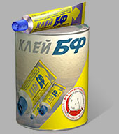 Клей БФ Новбытхим прозрачный 45 мл / 50