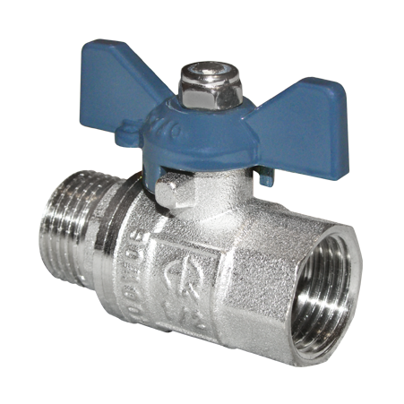 Кран шаровой Aqualink 01158 Ø1/2" в-н бабочка, 10/120