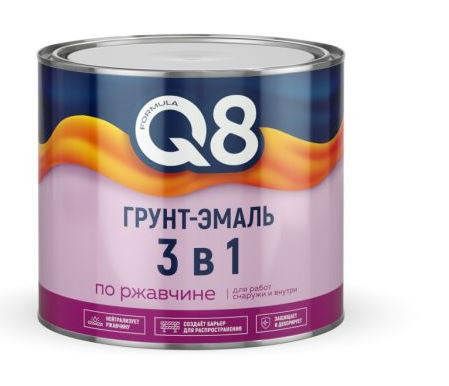 Грунт-эмаль по ржавчине Formula Q8 красно-коричневая 1,8 кг / 6