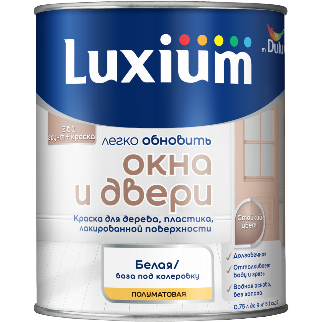 Краска окна и двери В/Д Luxium BW п/мат 0,75 л