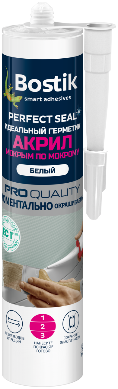 Герметик идеальный Bostik АКРИЛ Мокрым по мокрому Perfect Seal 300 мл / 12