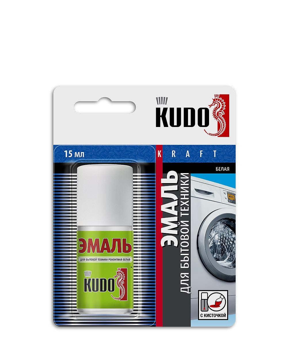 Эмаль для бытовой техники KUDO KU-7K1311-12 с кисточкой белая 15 мл / 0,014 кг / 12